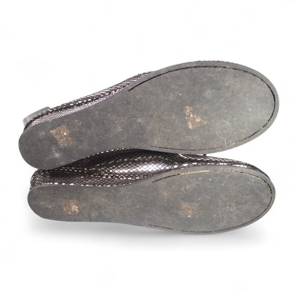 French Sole FS/NY Zeppa Metallic Low Wedge Ballet Flats Women's 8.5 Silver - Picture 8 of 11